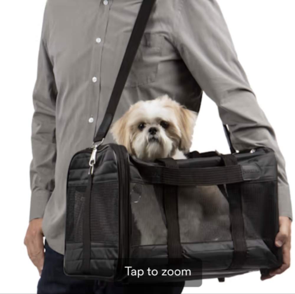 Sherpa Original Deluxe Travel Pet Cat Dog Carrier, Airline Approved Black Mesh,